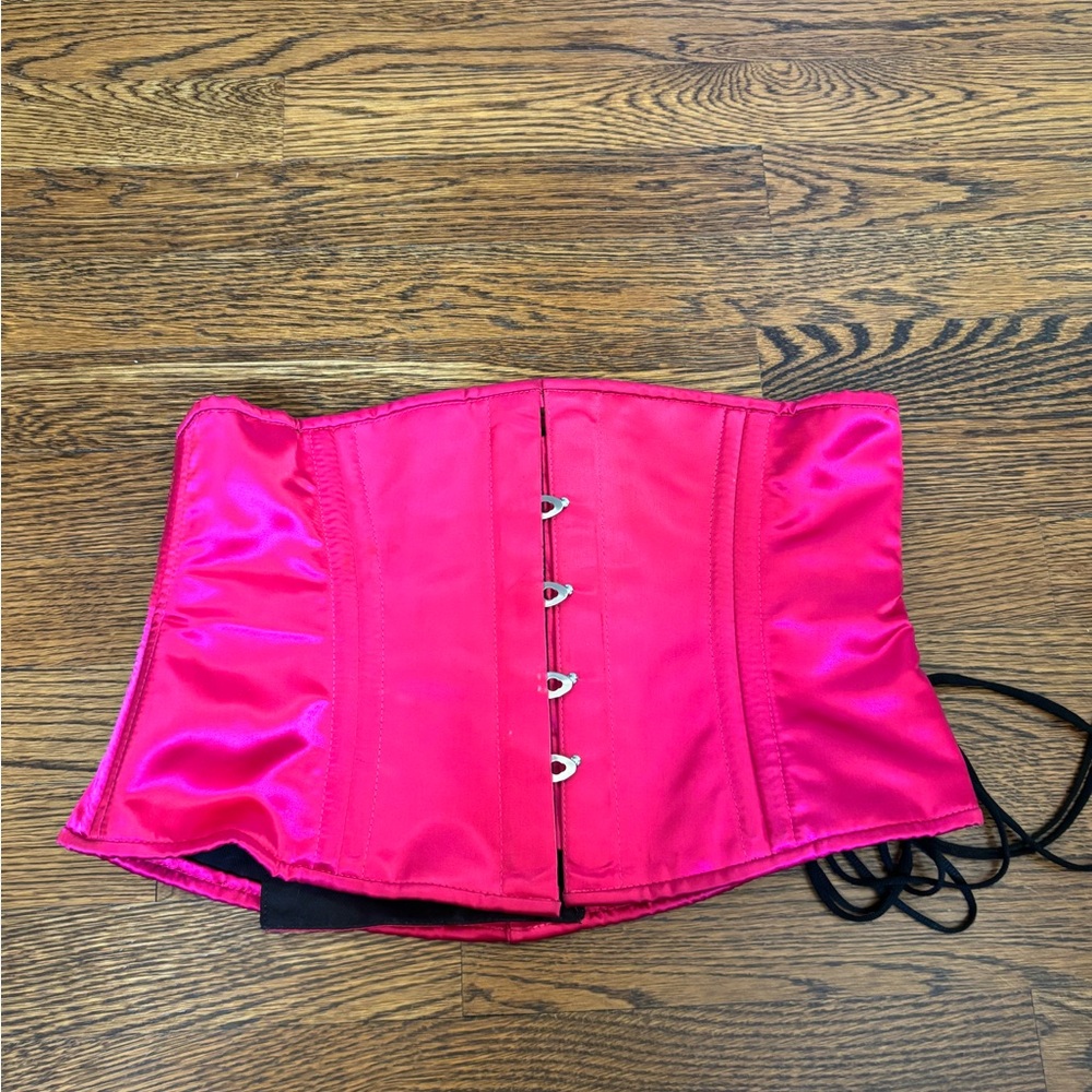 Vibrant Hot Pink Magenta Waist Corset Top Orchard Corsets size 30 steel boned